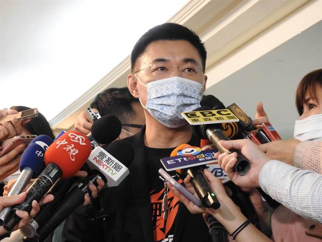 国民党主席江启臣下午出席立法实务会报。（赵婉淳摄）