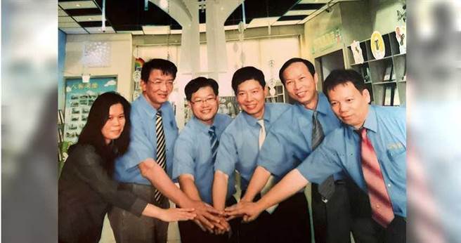 郭治华等4名台南高工同学，加上2位好友，在1995年合资千万元创立志钢。（左起：简淑娟、王长文、洪启川、郭治华、方宗义、蔡宗明）（图／郭治华提供）