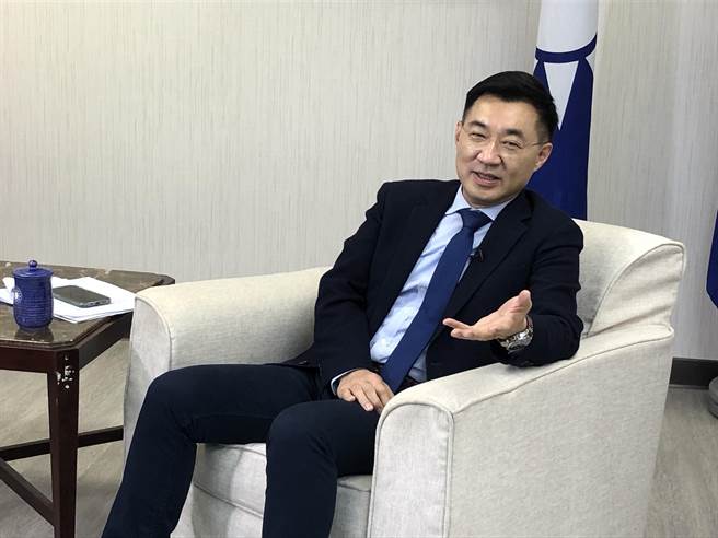 国民党主席江启臣。（赵婉淳摄）