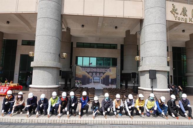 永康社教中心整建工程今天动工。(曹婷婷摄)