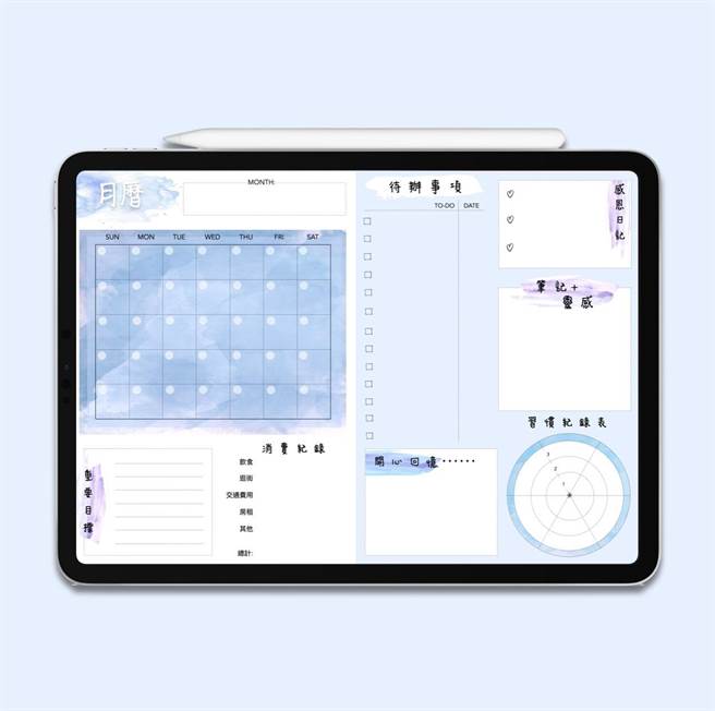 Ziua Design iPad 電子手帳，390元。（Pinkoi提供）