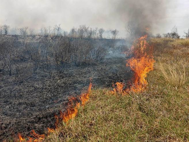 目前估计延烧逾2000平方公尺，且有扩大蔓延的趋势。（民眾提供）