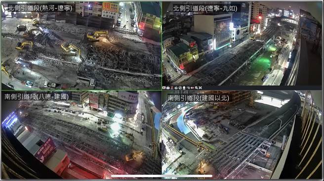 图为中博高架桥拆除施工首日，拆除工作进度超前。（图／高雄市政府提供）