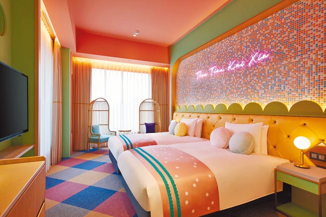 和苑三井花园饭店台北忠孝的「好飨甜甜 Sweets」主题房。（和苑三井花园饭店 台北忠孝提供）