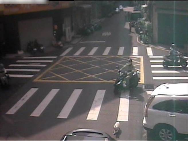 员警火速调阅监视器，果然发现「豆豆」，呆萌的身影全都录了下来。（警方提供／陈世宗台中传真）