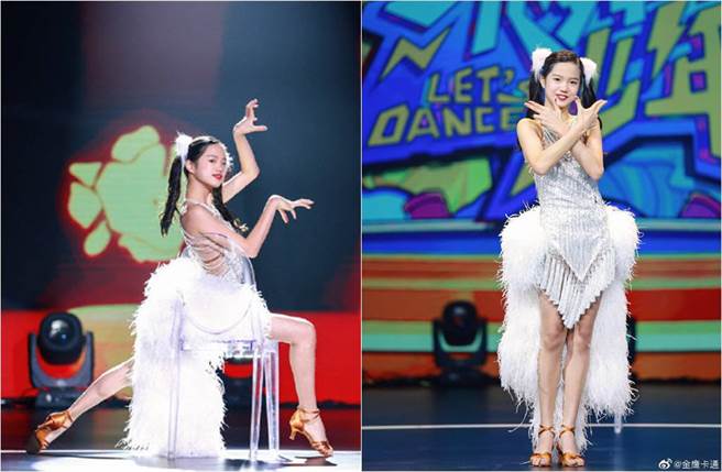 12歲的Jaden跳起舞來很有自信，架式十足。（圖／取材自金鷹卡通微博）