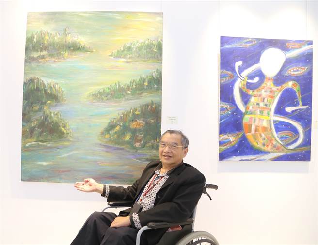 黄利安作品「天界菩萨的心世界」。（葫芦墩文化中心提供／陈淑娥台中传真）