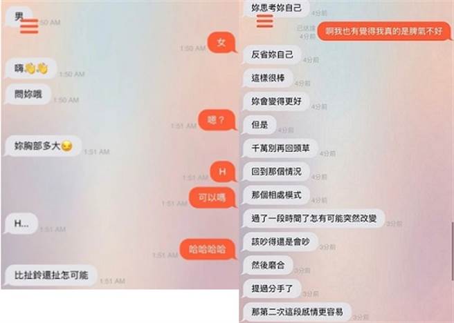 H奶妹遇巨炮哥开导(图片截自Dcard)