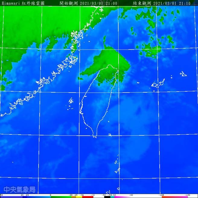 气象局表示，明（2）日清晨起受到锋面通过及东北季风增强影响，北部及东北部天气将明显转凉，水气也明显增多，整天湿凉。(气象局提供)