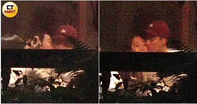 在自家餐厅聚餐的杨佑寧，甜蜜地亲吻老婆Melinda，对方也开心回吻。（合成图／本刊摄影组）