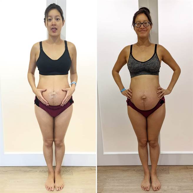 Janet大方晒生完第一胎、第二胎的产后对比照。（图／取材自Janet Hsieh 谢怡芬脸书）