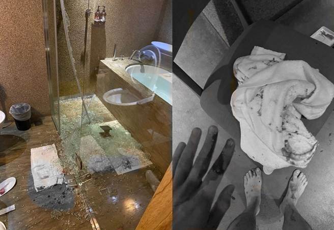 一位男子26日入住台中一間知名的連鎖酒店，但浴室玻璃門卻在眼前碎光，險險被玻璃碎片刺死。（翻攝Dcard）