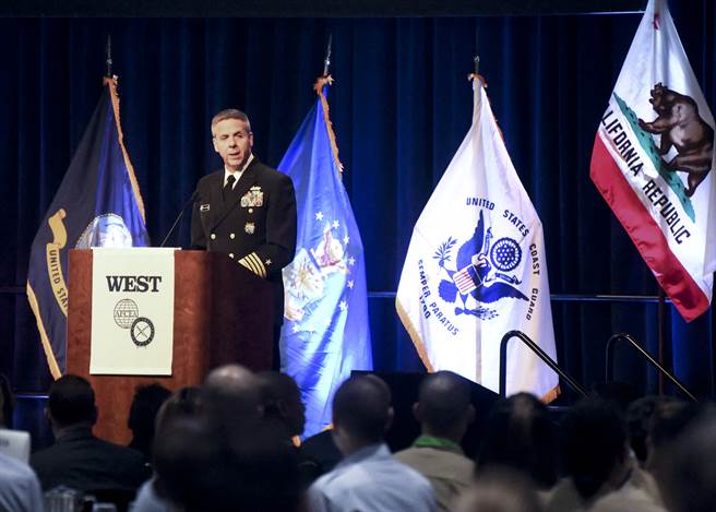 印太司令部司令大衛森上將在美海軍於聖地亞哥舉辦的WEST 2020會議上演講。（圖／美軍印太司令部）