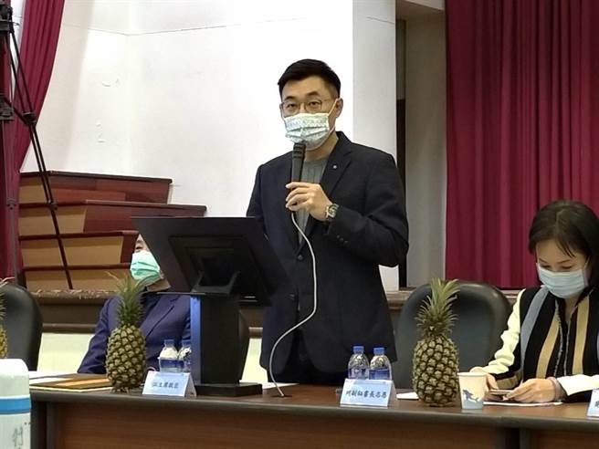 江啟臣中常會致詞。（黃福其攝）