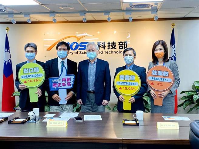 （科技部长吴政忠宣布，三大科学园区去年营业额首破3兆元。图／彭媁琳）
