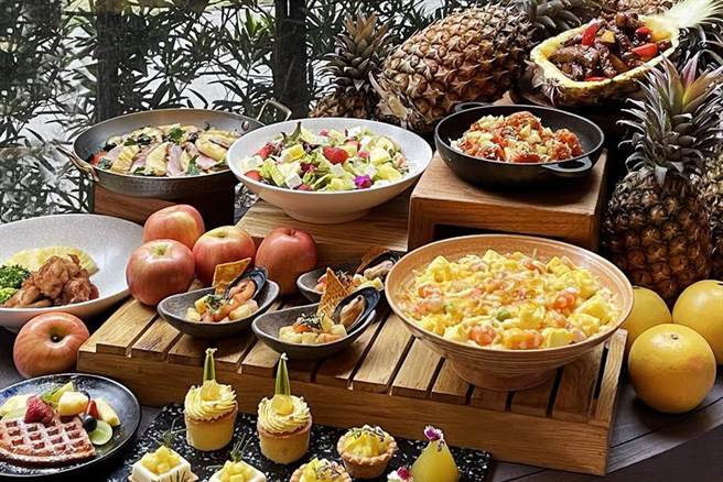 （礁溪寒沐酒店推出「沐運好旺來」活動，館內各餐廳皆有鳳梨入饌作出的菜色。圖／礁溪寒沐酒店提供）
