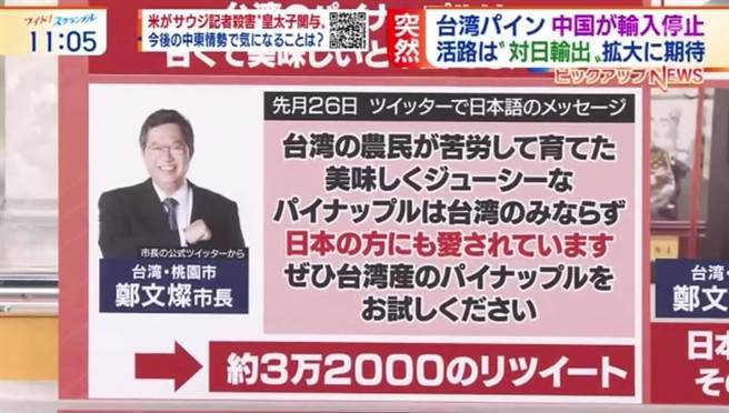 朝日电视跨海视讯访问。（市府提供／蔡依珍桃园传真）