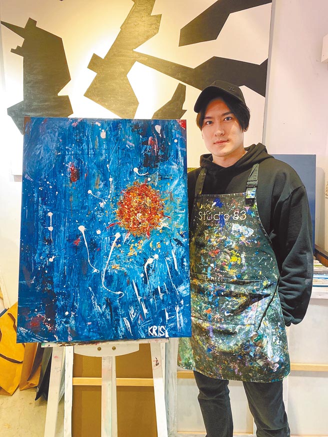 沈建宏有2年多未執畫筆，日前花4小時作畫義賣。（家扶基金會提供）