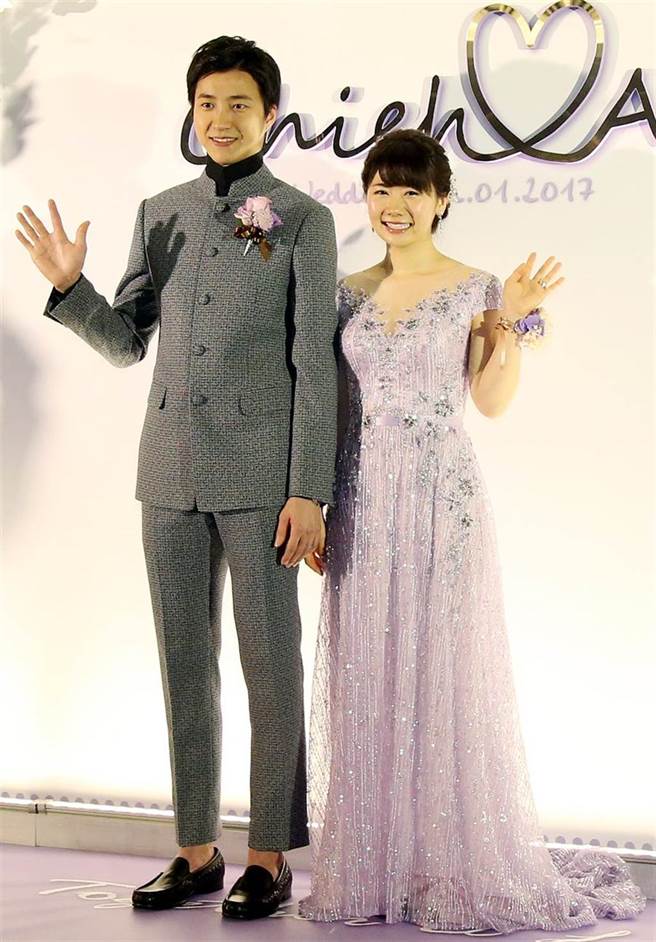 江宏杰与福原爱2017年元旦举行台北场婚宴。（中央社）