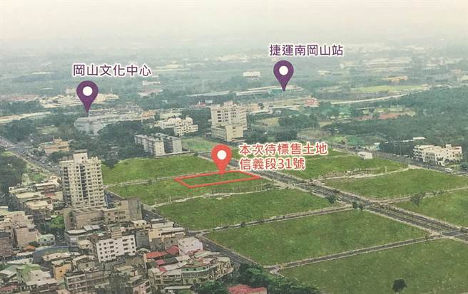 高市府地政局2021年度第1季开发区土地将于3月17日开标，冈山区精华土地待价而沽。（翻摄高雄市地政局标售清册／林瑞益高雄传真）