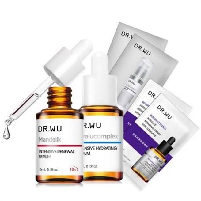 蝦皮購物的DR.WU蝦皮購物獨家限定組，原價1600元，8日特價999元。（蝦皮購物提供）