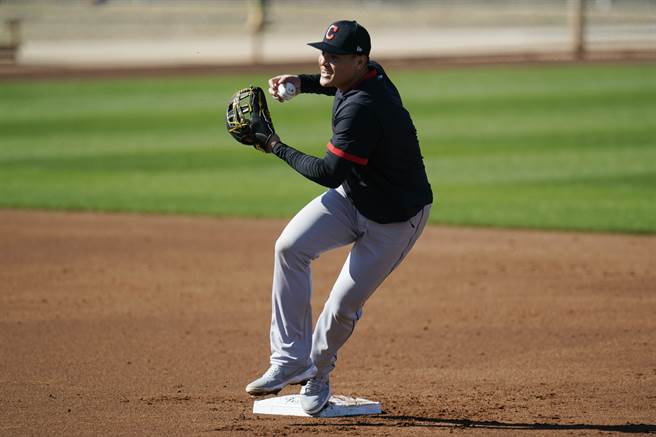 印地安人队张育成。（美联社资料照）