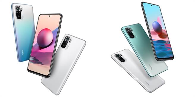 Redmi Note 10S(左)与Redmi Note 10。（小米提供／黄慧雯台北传真）