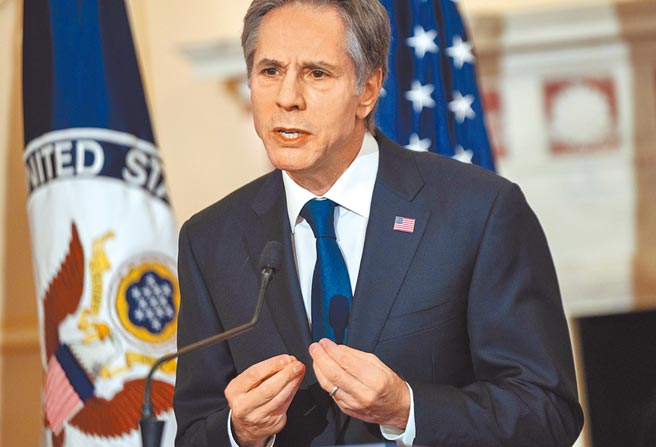 美國國務卿布林肯在首場外交政策演說中強調，中國是美國最大的地緣政治考驗。（路透）