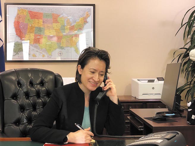 驻美代表萧美琴致电美国总统当选人拜登的外交政策顾问布林肯，代表中华民国政府祝贺拜登与副总统当选人贺锦丽。萧美琴说，台湾期待持续与美国深化双边密切的合作关系。（驻美代表处提供）