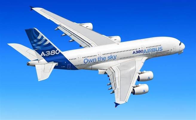 空中巴士A380客机的资料照。（达志影像/Shutterstock）
