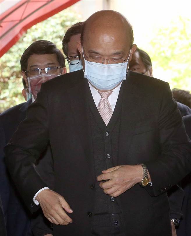 苏贞昌6日表示，藻礁议题不是经济跟环保对抗，而是环保与环保的抉择。（范扬光摄）
