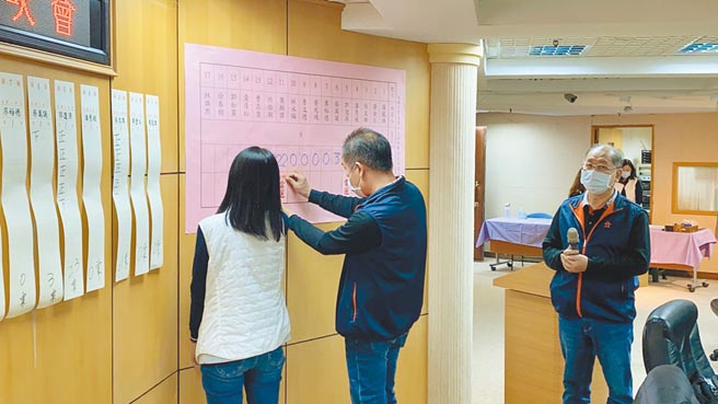 新北市板橋農會5日改選理監事，由35席代表選出9席理事，1名柯姓代表因任職於果菜公司，當場被拔除會員資格。（民眾提供／許哲瑗新北傳真）