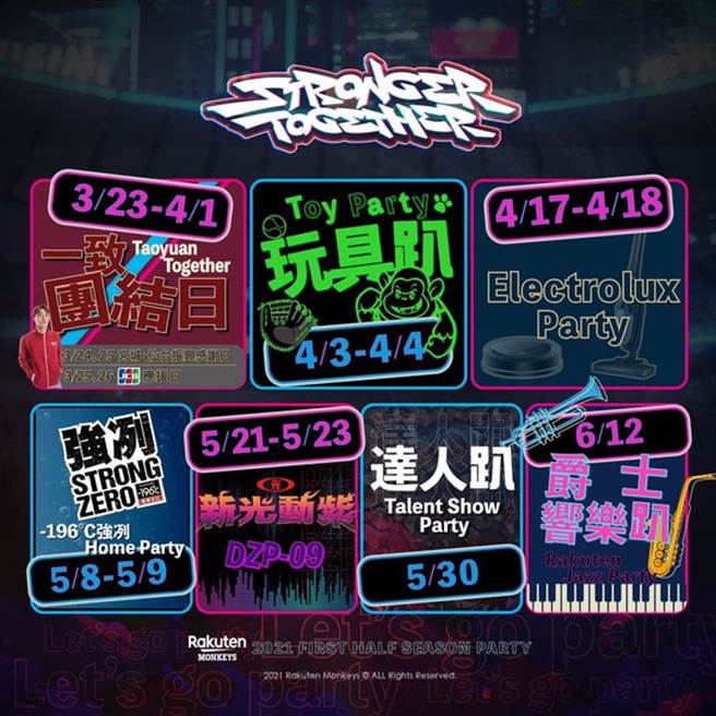 乐天桃猿公布上半季主题日。（乐天桃猿提供）