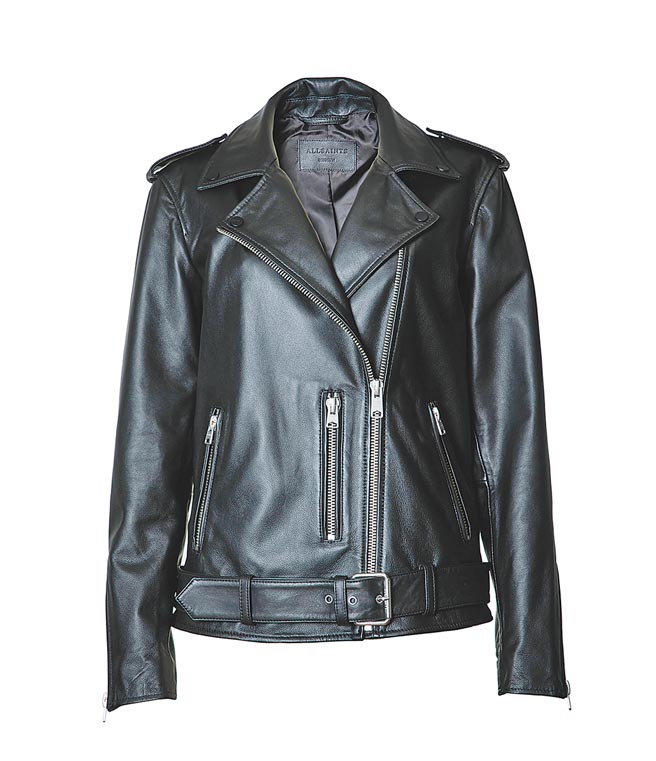 AllSaints Dawes宽松骑士皮衣2万1300元。（AllSaints提供）