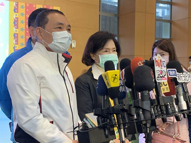 侯友宜、林姿妙今共同出席「宜蘭綠色博覽會登場記者會」。（許哲瑗攝）