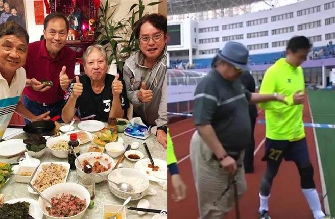 洪金宝昔被拍到暴瘦、拄拐杖。(图／翻摄自微博)