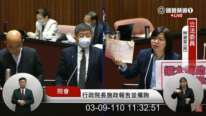 民進黨立委林淑芬今日質詢 (翻攝國會頻道)