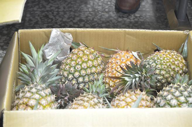 立法委员蔡适应购买台湾凤梨捐赠给基隆家庭扶助中心的弱势家庭。（立委蔡适应提供／陈彩玲基隆传真）