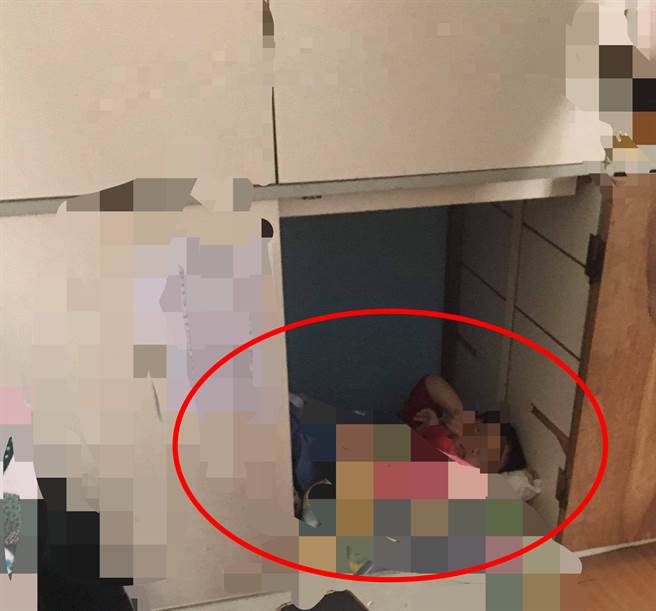 云林某私立幼儿园遭爆料让学生睡在柜子里，园方澄清是学生顽皮自己跑进去，照片遭错误解读。（图／翻摄自脸书「靠北幼稚园」）