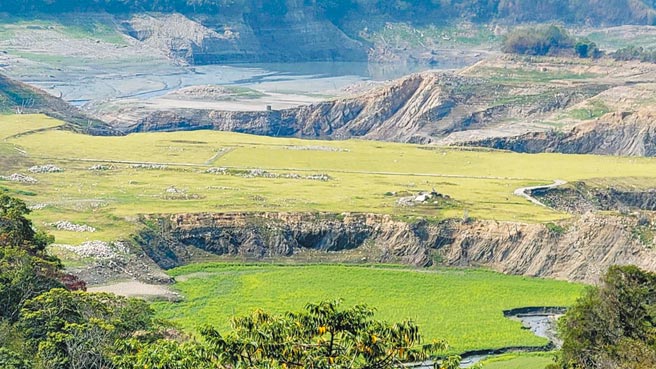 苗栗鯉魚潭水庫見底赫見草原 焦點要聞 中國時報