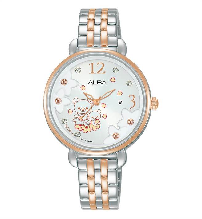 ALBA X Rilakkuma拉拉熊联名表，钢带款限量300只，4000元。（ALBA提供）