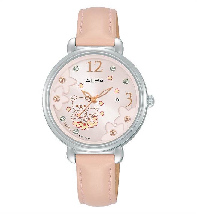 ALBA X Rilakkuma拉拉熊联名表，牛皮表带款限量200只，3000元。（ALBA提供）