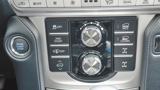 智慧3區恆溫空調正下方是用來調整車身高低和加力箱的旋鈕。圖／于模珉