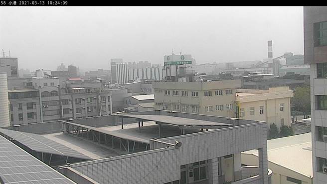 依空气品质监测网10时监测结果指出，高屏空品区为「红色警示」等级。（翻摄自空气品质监测网／林良齐台北传真）