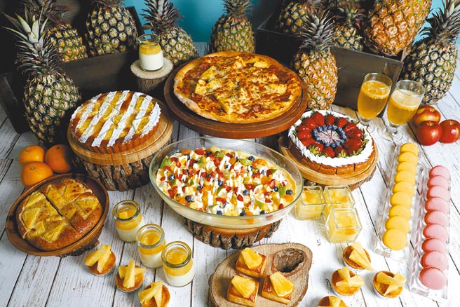 台中林酒店力挺农民，凤梨入菜酸甜对味。图／台中林酒店提供