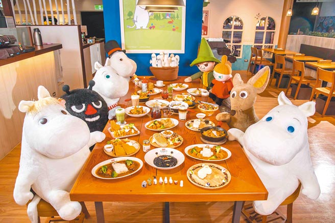 噜噜米主题餐厅提供一系列角色人气餐点。（噜噜米主题餐厅提供）