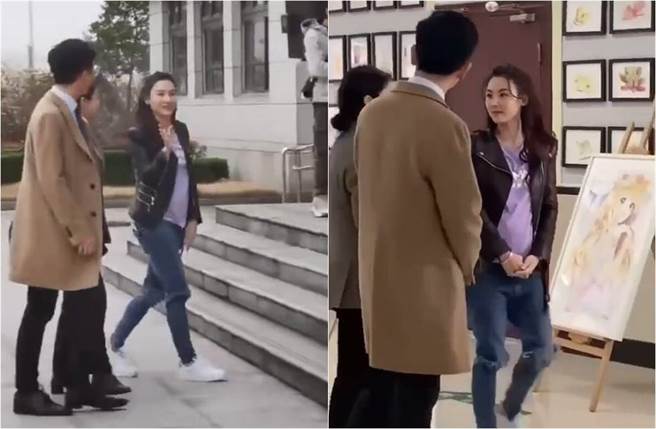 網曝張柏芝挺大肚看畫展照。（圖／取材自新浪娛樂）