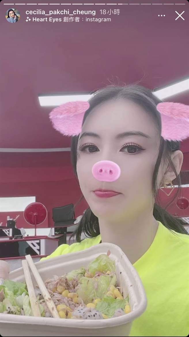 張柏芝曬吃沙拉照，也被外界解讀她是在暗示自己沒懷孕。（圖／取材自張柏芝Instagram）