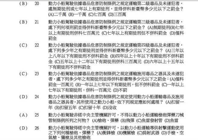 游艇考照题库。（潘千诗翻摄）