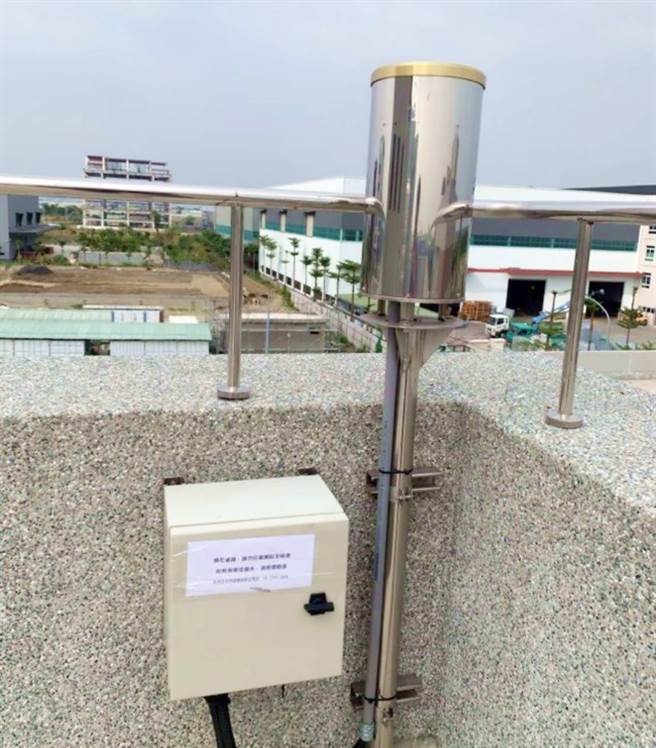 和發園區配有2組可監測時、日、月雨量的雨量筒搭配數位化管理監測。 （高市經發局提供／柯宗緯高雄傳真）